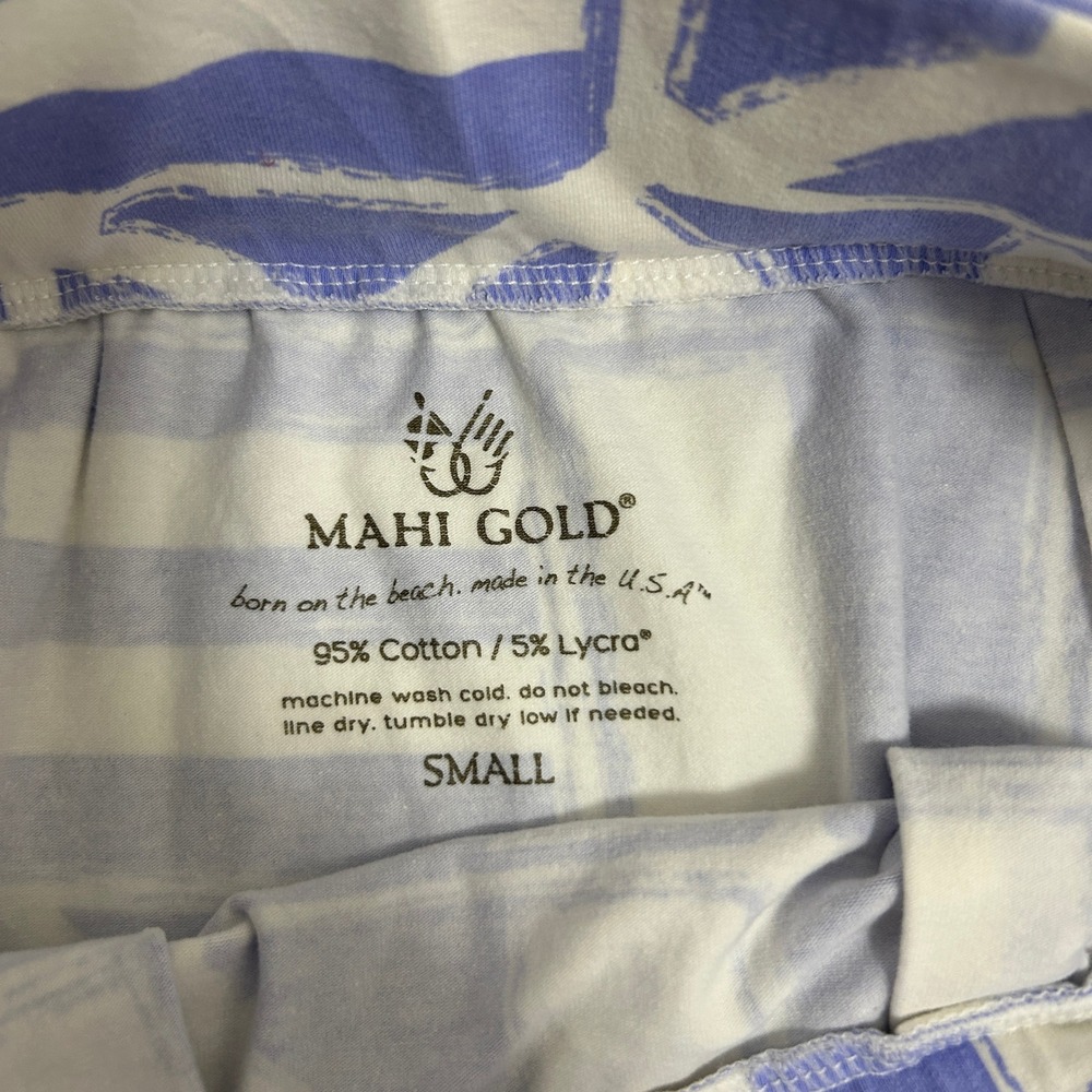 Mahi Gold Womens Nautical Signal Flag Mini Skirt Blue White Size Small USA Made - Picture 3 of 6